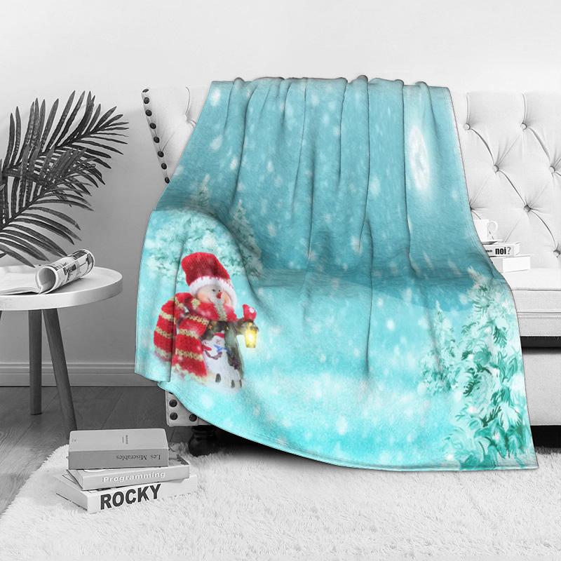 Tuniu Christmas Themed Blanket for Sofa Bed Living Room Bedroom Winter Gift Soft Warm Cozy Fleece Blanket