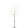 Artificial Birch with LEDs, Flexible Branches, Plastic and Metal, 150 Cm, White