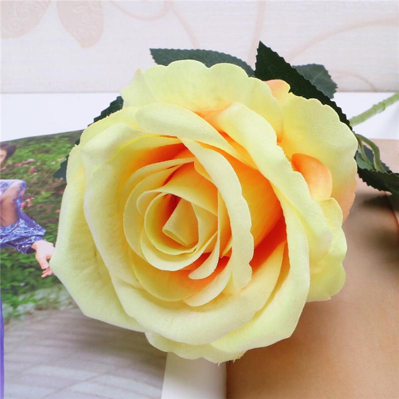 

5set Artificial Silk Fake Flowers Rose Flower Wedding Bouquet Party Decor Home Yellow