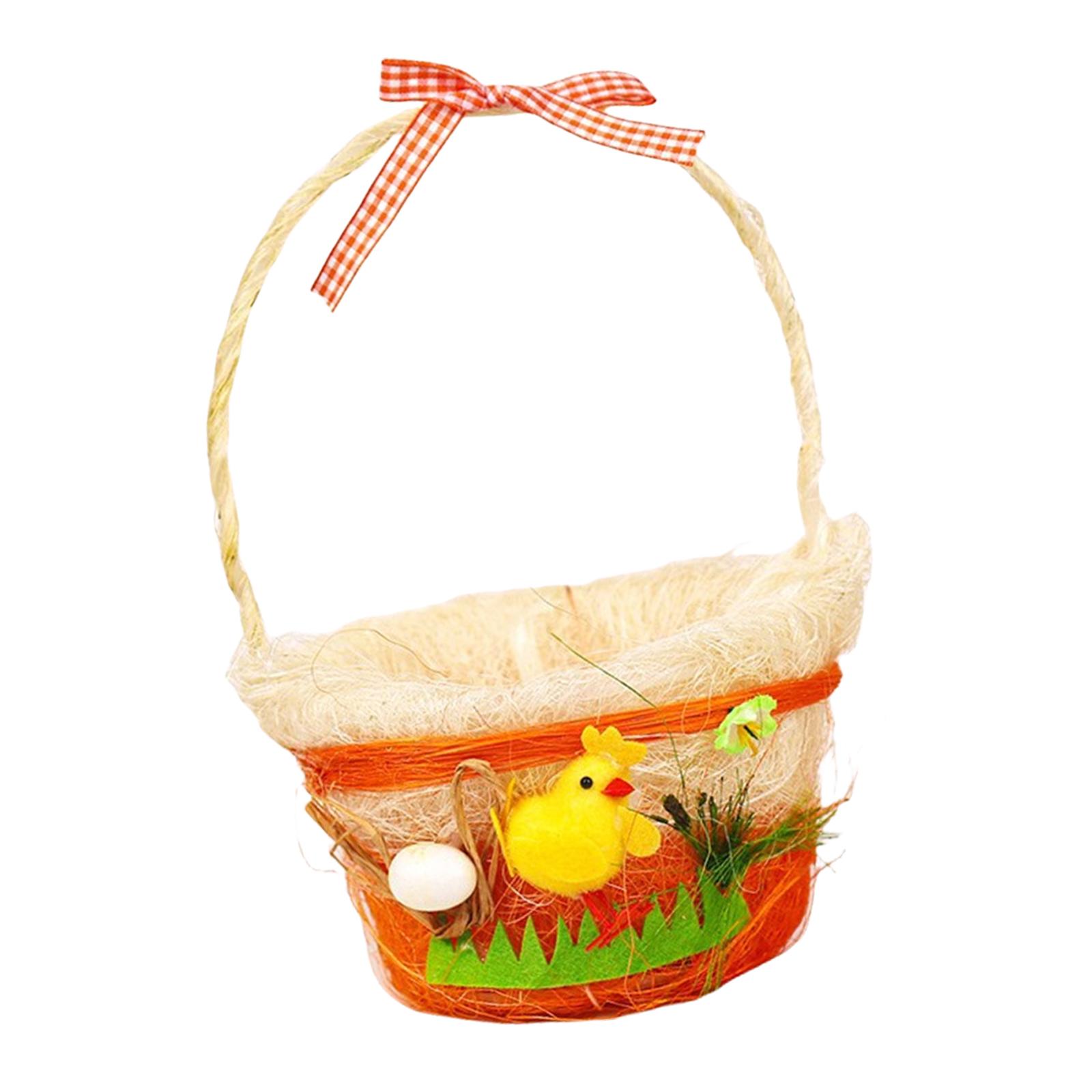 

Handmade Easters Basket Portable And Durable Easters Eggs Holder For Family Gatherings And DIY Craft Enthusiasts білий/помаранчевий