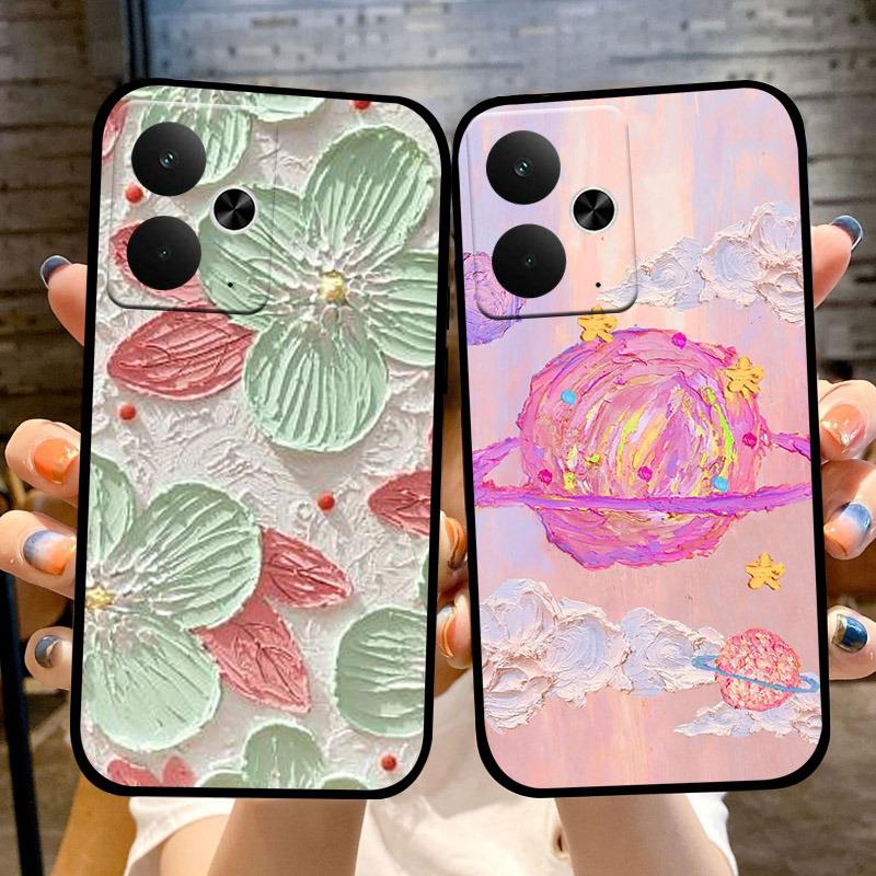Per Custodia Telefono Realme 14T 5G Pittura alla Moda Silicone Morbido TPU Copertura Protettiva Fotocamera Per Realme14T 14 T Fundas Bumper RMX5078