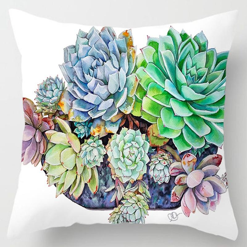 Flower Printing Series Pillow Gift Home Office Decoration Pillow Bedroom Sofa Car Cushion Cover