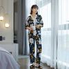 Cotton and silk pajamas women's spring and autumn short-sleeved trousers set summer thin Internet celebrity large size high-end loungewear