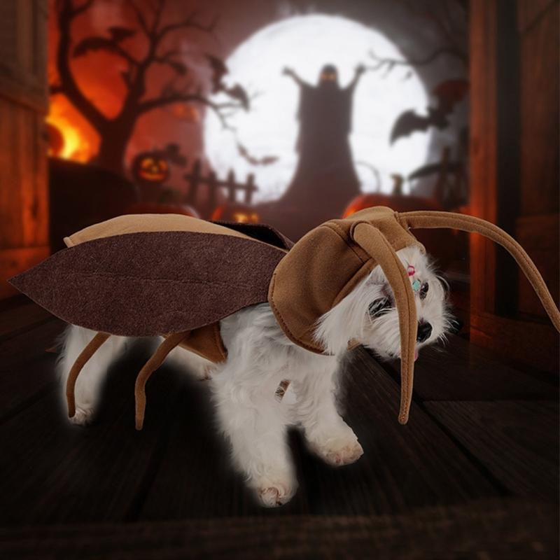 Costume Ala da Scarafaggio Realistica per Cane Animale Domestico Accessori per le Feste Halloween Adatto per Gatti e Cani