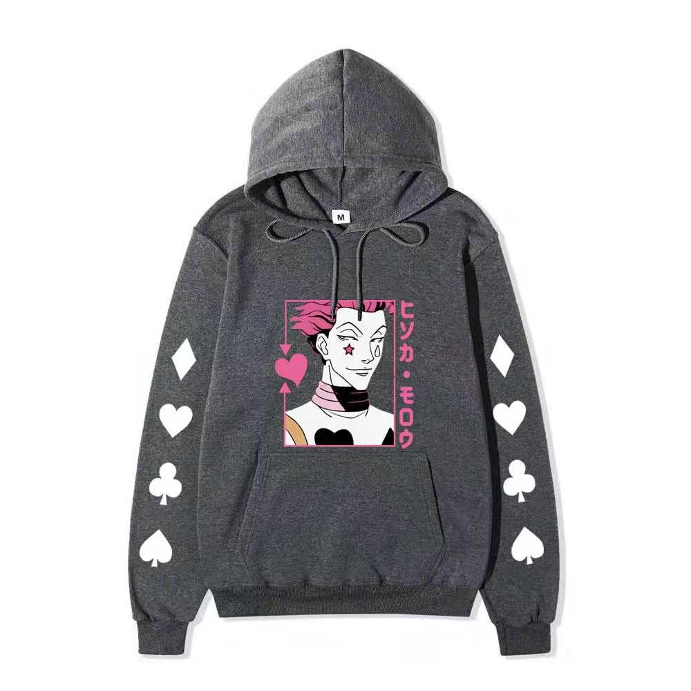 HUNTER X HUNTER Hisoka Print Fashion Sweatshirt Hip Hop Casual Unisex Autumn Winter Fleece Streetwear Tops