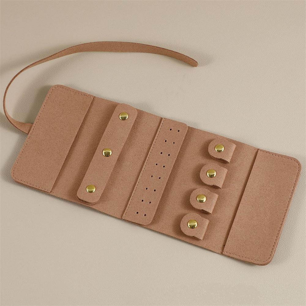 Jewelry Roll Up Bag Organizer Foldable Jewelry Case Roll Travel Jewelry Organizer Portable Earrings Rings Necklaces Storage Bag