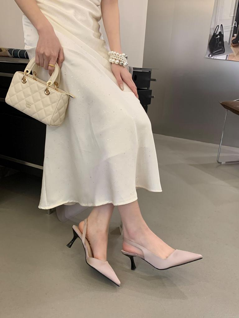 Pointed Stiletto High Heels Women'S Fashion Back Empty Single Shoes Temperament Sexy Lady Shoes Bag Head Sandals