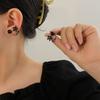 Sweet Crystal Flower Earrings Light Luxury Ladies U-shaped Earrings Flower Ear Studs  Jewelry Gifts