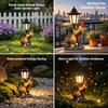 Solar Powered Chicken Garden Lamp Animal Resin Sculpture Figurine Light Cute Sculpture Lamp Lawn Courtyard Garden Decoration