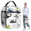Multiple Helicopters Insulated Lunch Bag for Women Office Cooler Thermal Food Box Tote Leakproof Lunch Boxes Container