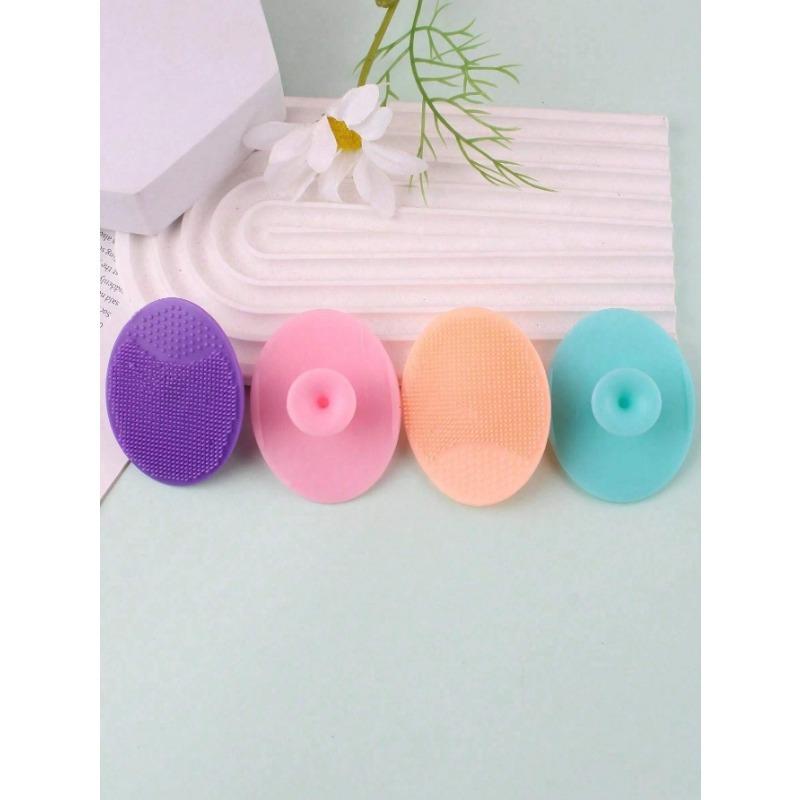 1Pcs Facial Cleanser Mini Handheld Oval Scrubber Massage Brush with Hair Water Deep Cleansing Gentle Exfoliating Massaging Facial Cleanser Skin Care
