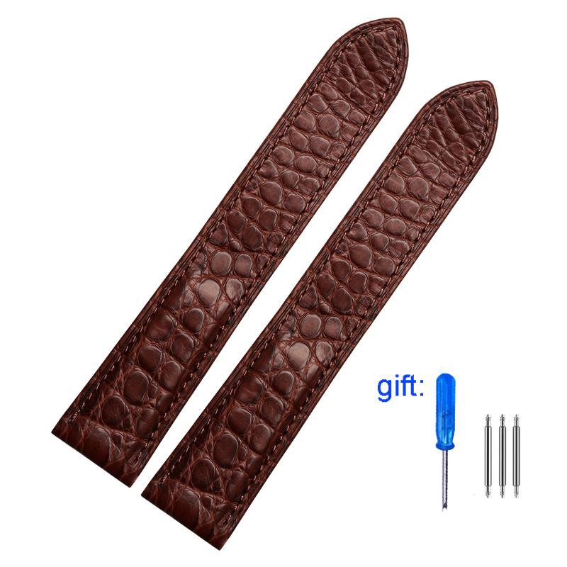 Alligator Leather Strap For Cartier Solo Tank London Genuine Leather Black Brown Watch Band Men Women 16mm 18mm 20mm 22mm 24mm