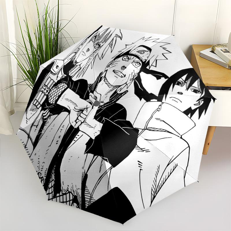 1 Stück Automatischer Faltregenschirm - Naruto-Muster Tragbares faltbares Design Mit 8 Rippen Weihnachts-Geburtstagsgeschenke