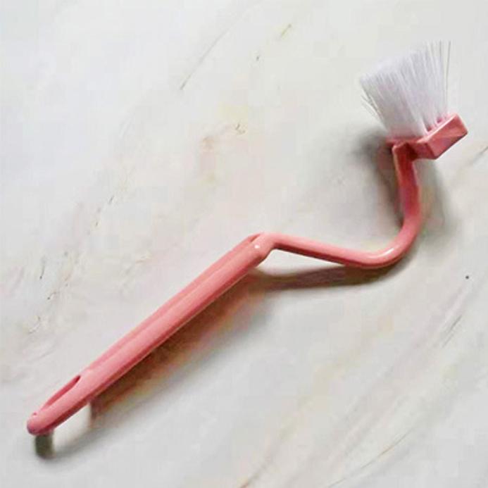 

Туалетная щетка с удлиненной ручкой, V-образная пластиковая тупиковая щетка для уборки в ванной и на улице розовый