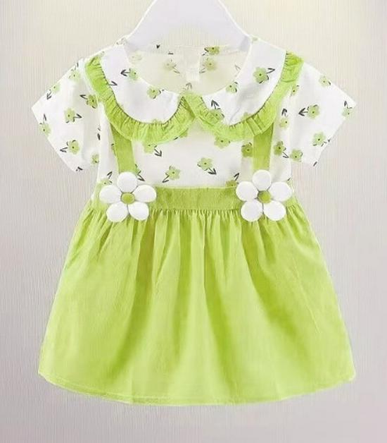 Korean Style Summer Princess Dress for Toddler Girls - Cotton Print Short Sleeve
