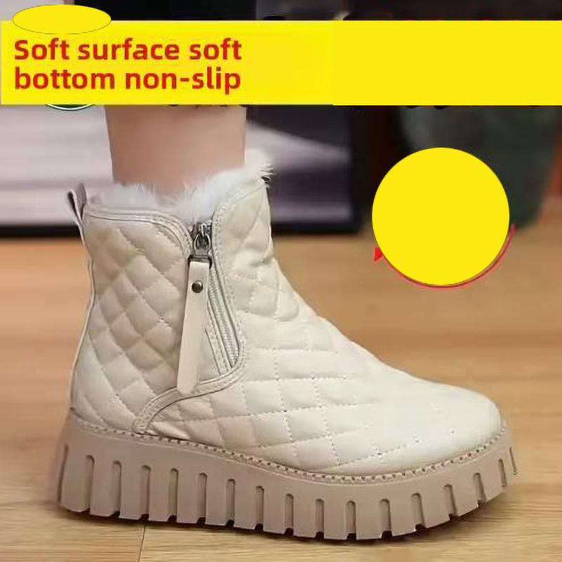 Warm Fleece Lined Thick Bottom Snow Boots Women's Winter Shoes Boots Comfortable Casual Round Toe