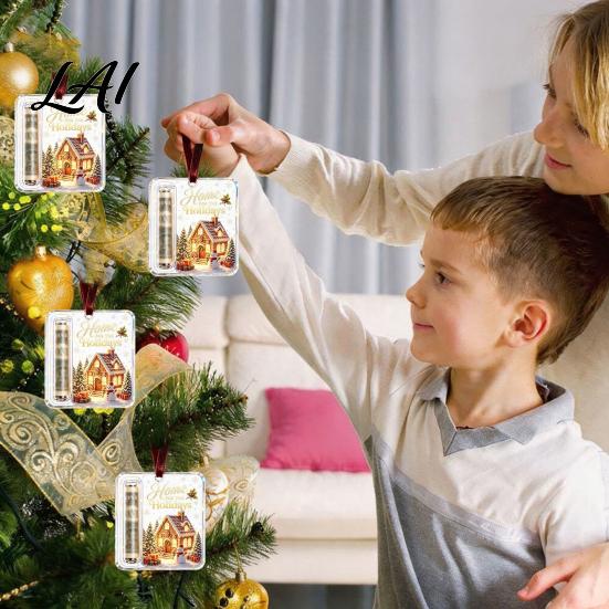 Christmas Tree Money Holder Retro Cash Pendant Decoration Transparent Acrylic Creative for Gifts Holiday Hanging Ornament with Card Slot Festive