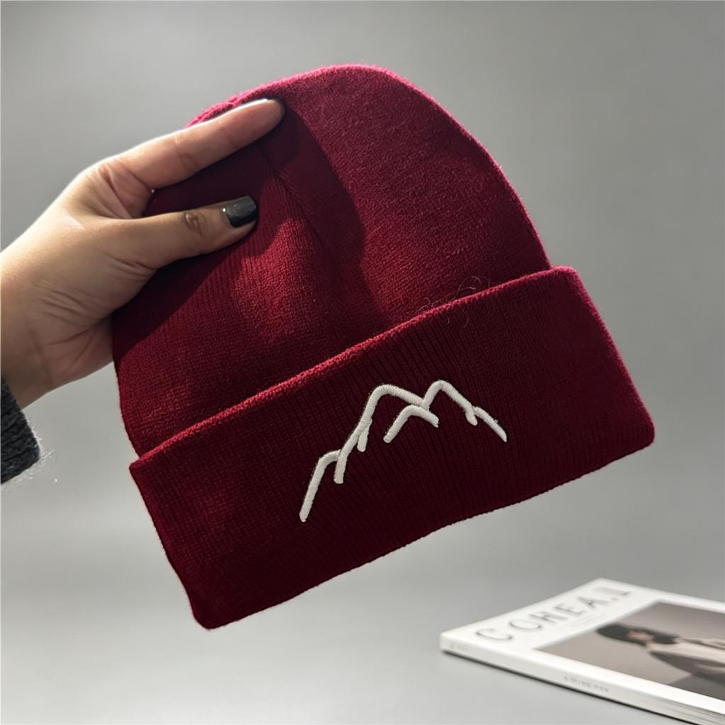 New wool hat for men and women, autumn and winter mountain solid color cold hat, warm and cold-proof pullover knitted hat