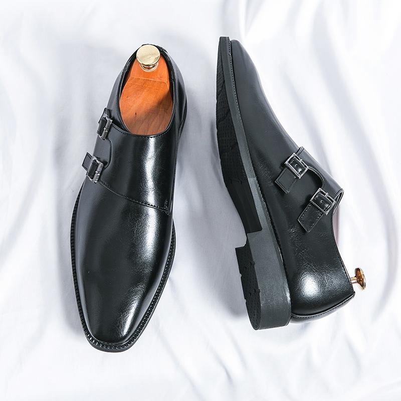 

Модные винтажные лоферы из США, мужская повседневная модная персонализированная обувь с пряжкой, мужская деловая обувь размеров 38-46 46 чёрный