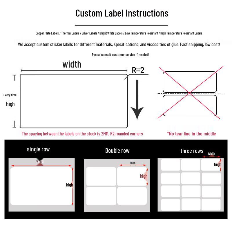 TENCODE Vertical Copper Plate Label Paper