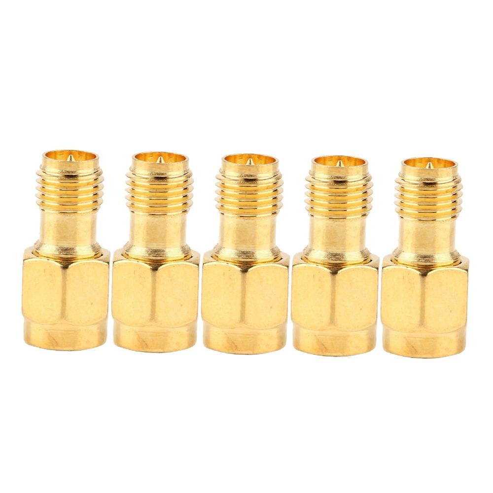 5PCS Durable Low Loss SMA Male To SMA Female Coaxial Connector Gold Adapter Set Coaxial Adapter Coax Connector Wire Connection