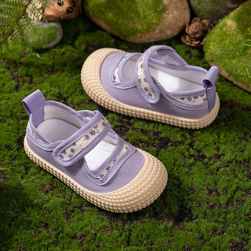 Girl's Canvas Shoes Flower Sweet Children Princess Casual Shoes Breathable Spring Autumn Leisure Fashion Kids Walking Flat Shoes