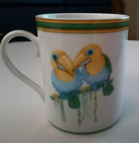 HERMES Paris Toucans Mug Cup Tableware 3.15 x 3.74 inch Japan Box Authentic