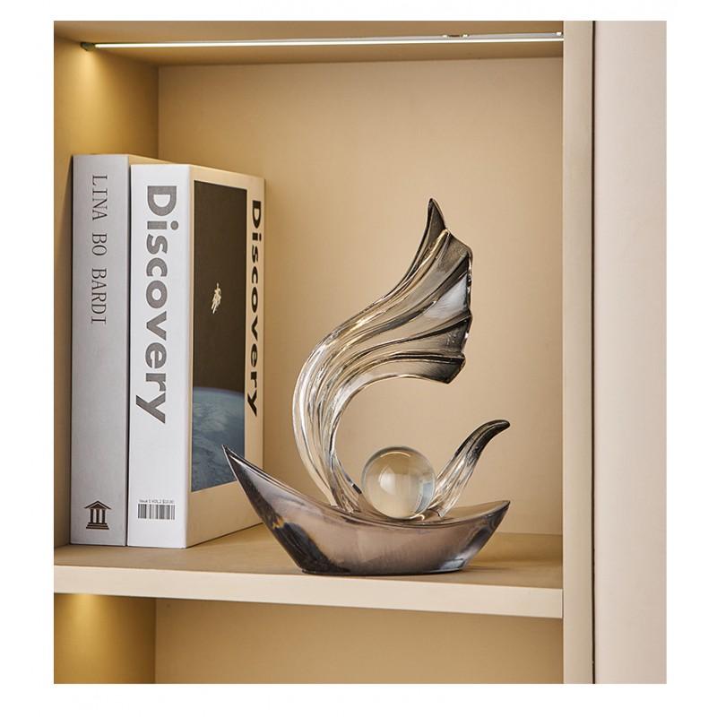 Modern Resin Sailboat Decorative Figurine Living Room Office Shelf Home Gift Minimalist Luxury Styling