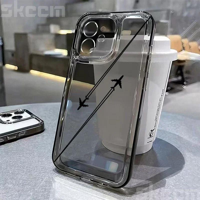 

Прозрачный чехол для телефона с рисунком самолета и сердца для пары iPhone 16 15 14 13 12 11 Pro Max XS X XR 8 7 16 Plus Силиконовый противоударный чехол iPhone 16 Plus