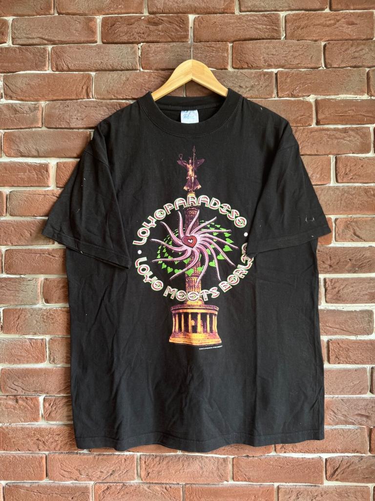 Vintage 90s Berlin Love Parade Techno Rave Music Band Tee xl black Unisex T-Shirt