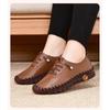 Plus Size Women's Hand Stitched White Shoes, Flat Casual Breathable Daily Slip On Flats