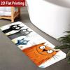 Cute Cartoon Multicolor Cats Print Bath Mat, Non-Slip Washable Durable Runner Rug for Bathroom  Kids' Whimsical Home Decor
