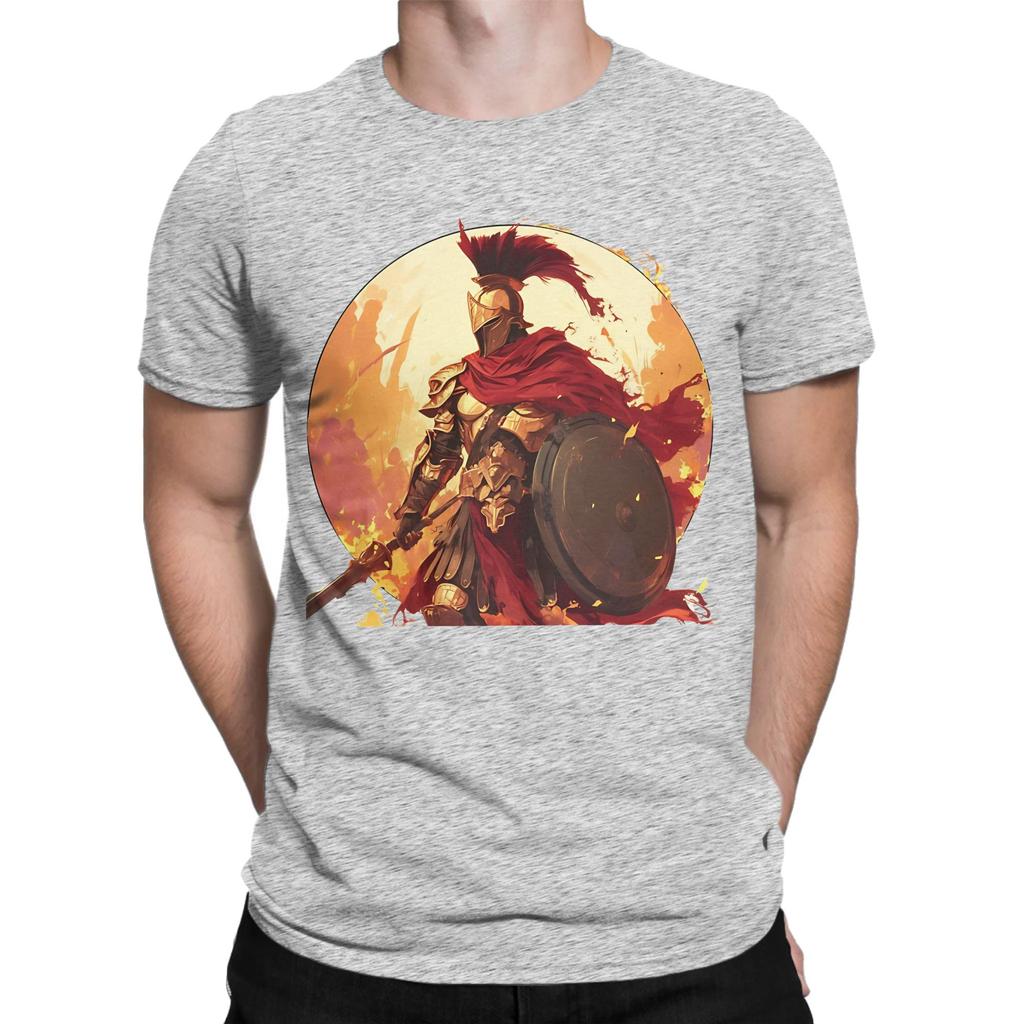 Ancient Greek Warrior Spartan Graphic 100 Cotton Tshirt Spartan Tops Tees For Unisex