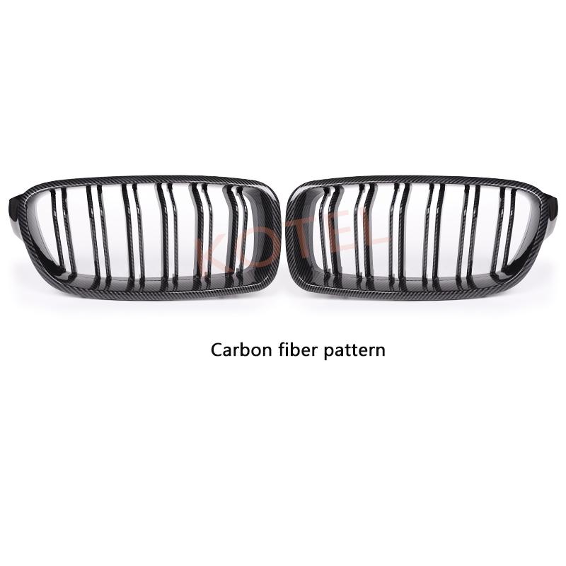 For BMW 3 Series F30 F31 F35 13-19 Carbon Fiber Double Slat Grills Front Kidney Grille Racing Bumper Cover Car Accessories