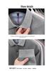 Men's Pure Cotton Embroidered Long-Sleeve Polo Shirt - Business Casual, Solid Color, Versatile for Spring and Autumn