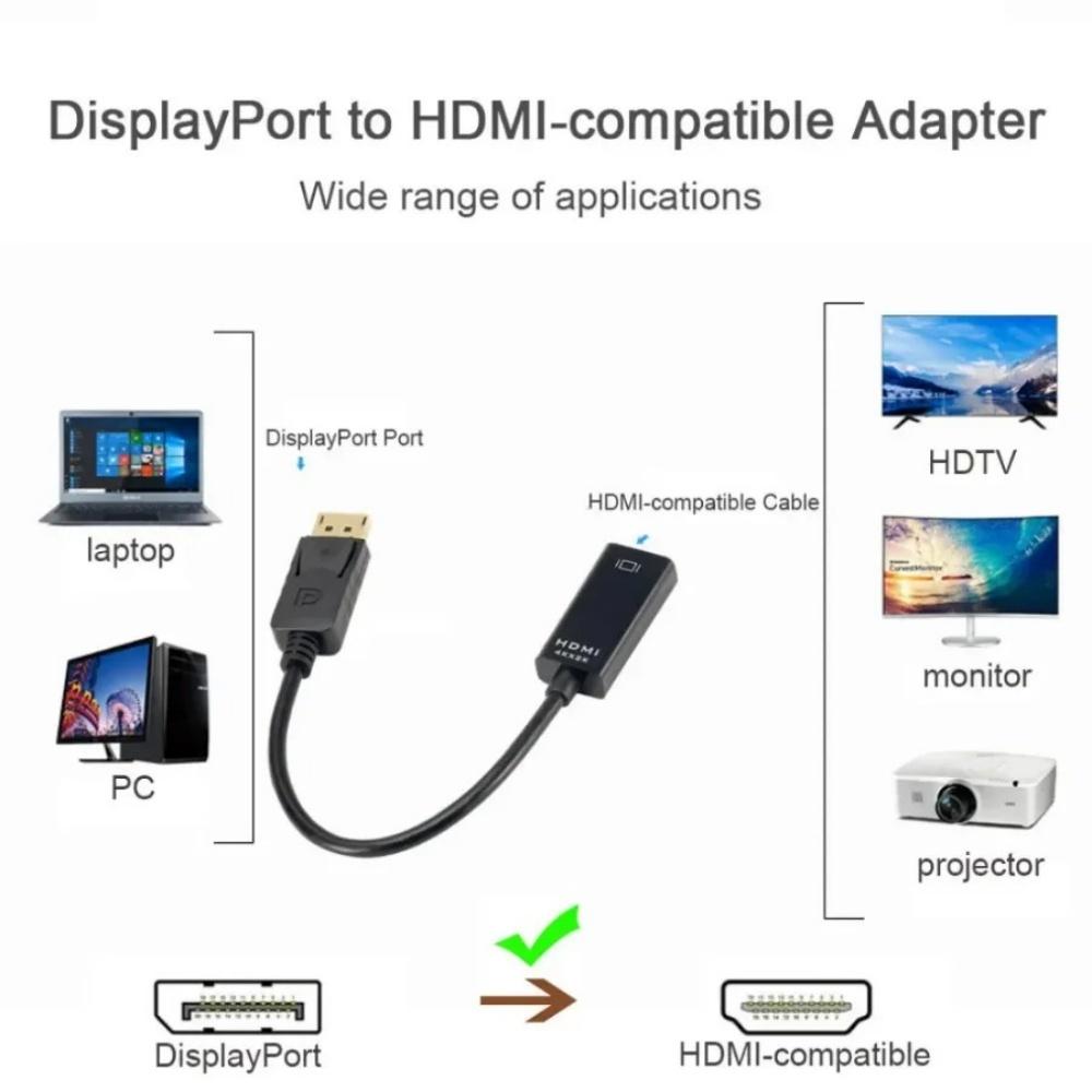 4K 1080P DisplayPort To hdmi-Compatible Adapter Male To Female Audio Converter For Notebook Monitor Projector Multimedia Display