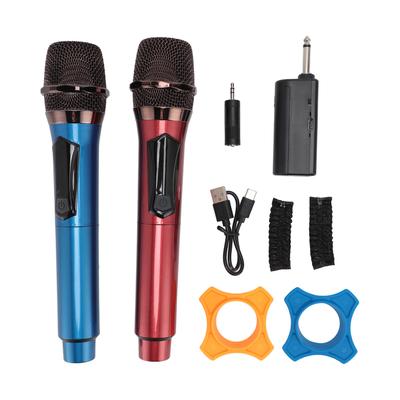 UHF Wireless Microphone Rechargeable LED Display Handheld Dual Cordless Dynamic Mic for Karaoke