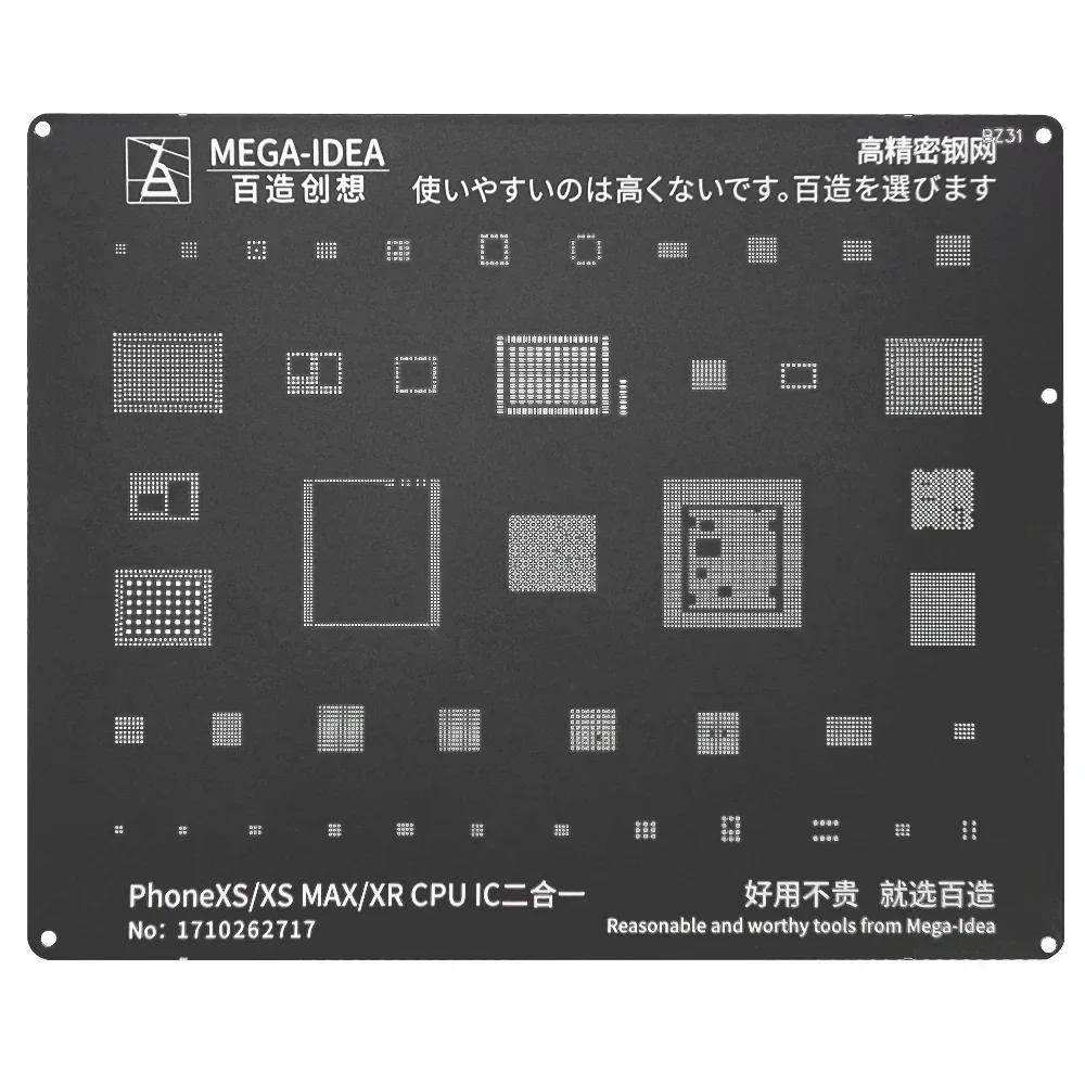 QIANLI MEGA-IDEA Black BGA Reballing Stencil Multifunction Universal Net for iPhone 6-17 Pro Max Planting Tin Steel Mesh Tools