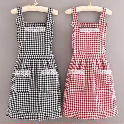 New Cotton Kitchen Apron Wear-resistant Breathable Cooking Smock Korean Style Chef Apron for Women Girl