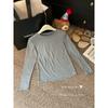 Simple Basic Pure Color All-Matching round Neck Pullover Long Sleeves T-shirt Female Autumn Soft Glutinous Inner Bottoming Shirt Ins Tops