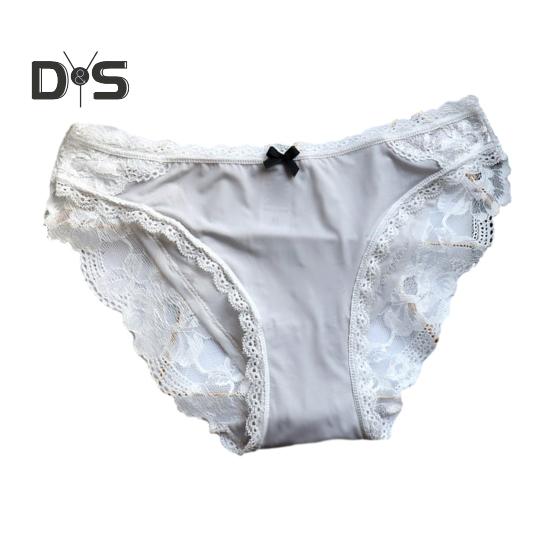 Damen-Unterwäsche aus Eisseide, sexy, niedrige Taille, Spitzenhöschen, nahtlos, unsichtbar, atmungsaktiv, Stretch-Unterhose