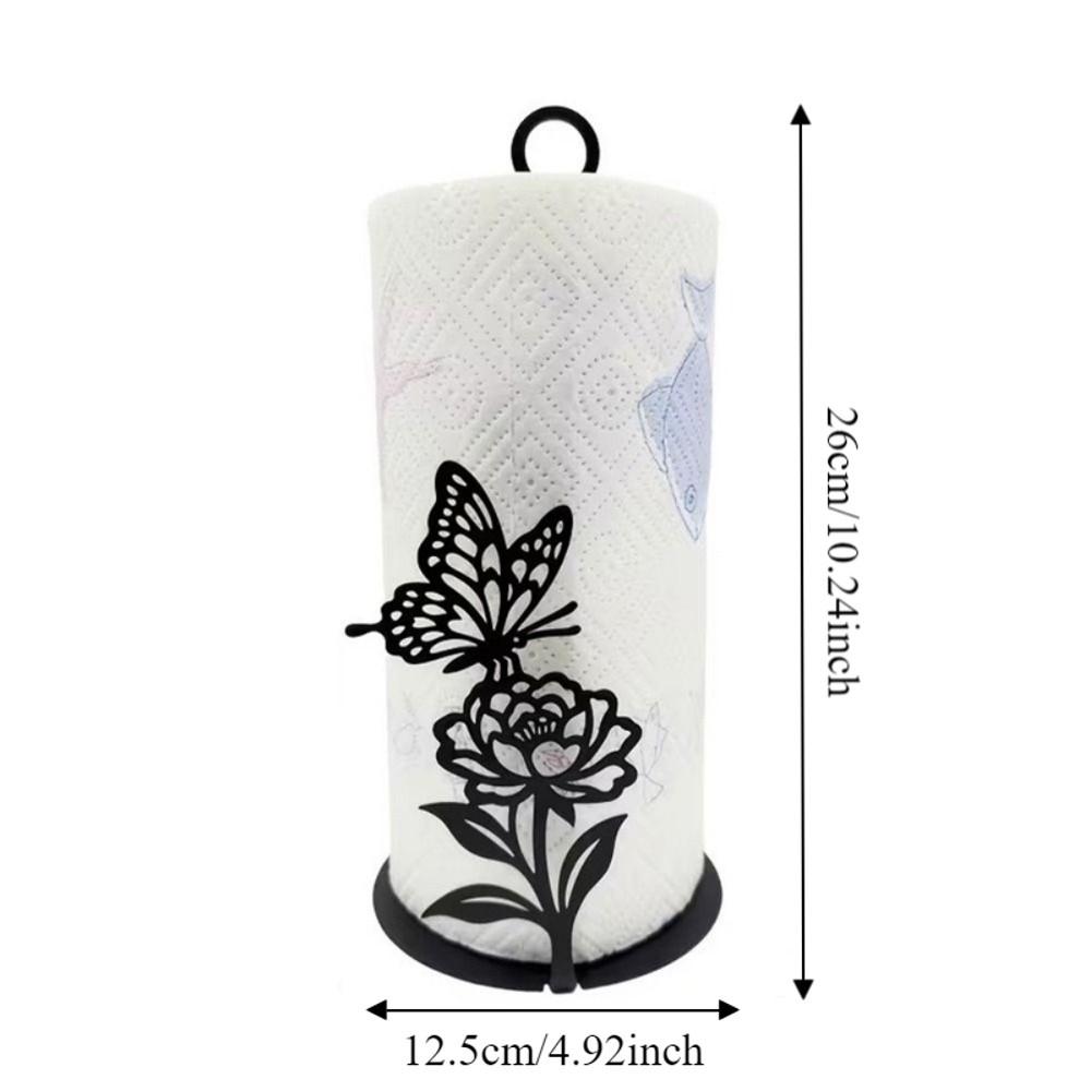 Creative 2D Flat Butterfly Napkin Holder Wooden Base Free Standing Vertical Napkins Rack Decorative Tissue Stand Parties