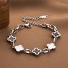 Black and white clover titanium steel sweet girl jewelry bracelet