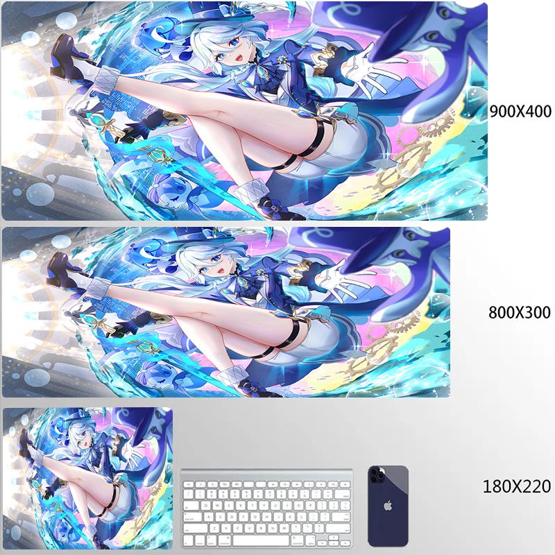 Furina Focalors Mouse Pad Genshin Impact Large Xxl Mousepad Computer Keyboard Padding Anime Gaming Genshin Accessories Desk Mats