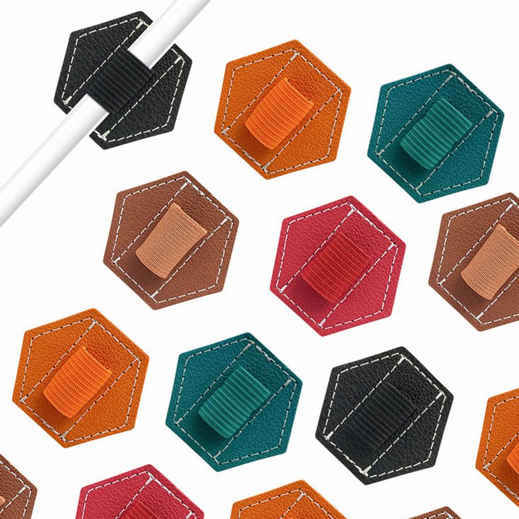 Adhesive Pen Clip Holder Leather Pencil Holder Elastic Pen Holder for Hardcover Notebook Journal Tablet Leather Pen Slot