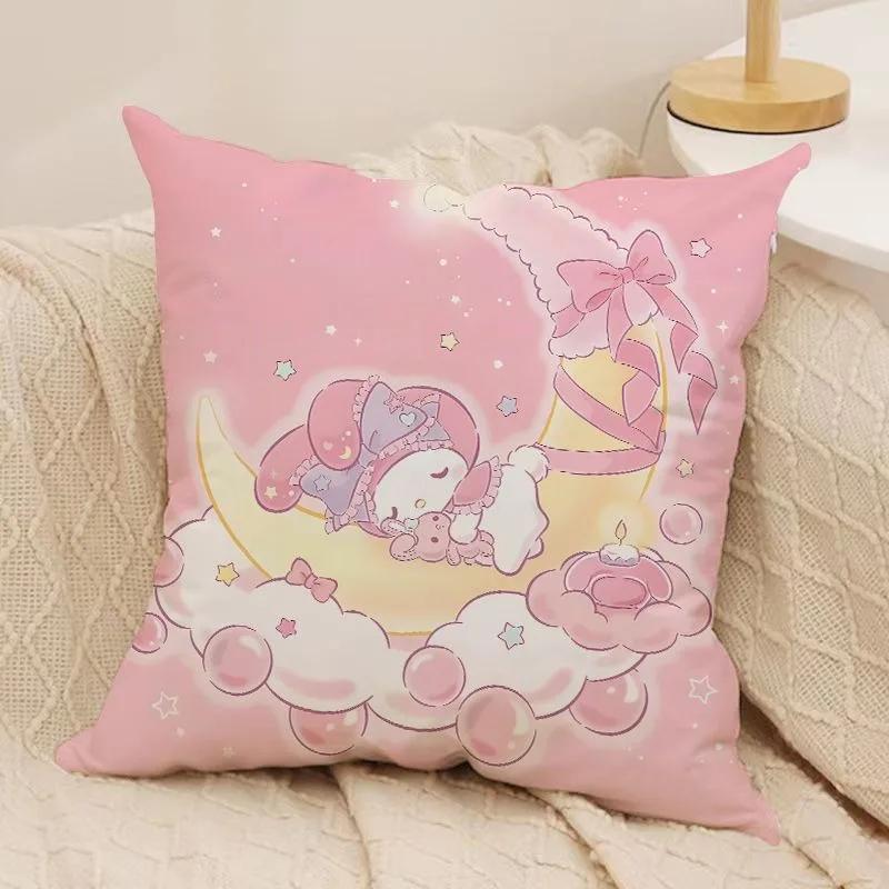 Cartoon cute Sanrio pillowcase Kulomi big-eared dog pattern home room decoration soft and comfortable sofa cushion cover 40cmx40cm
