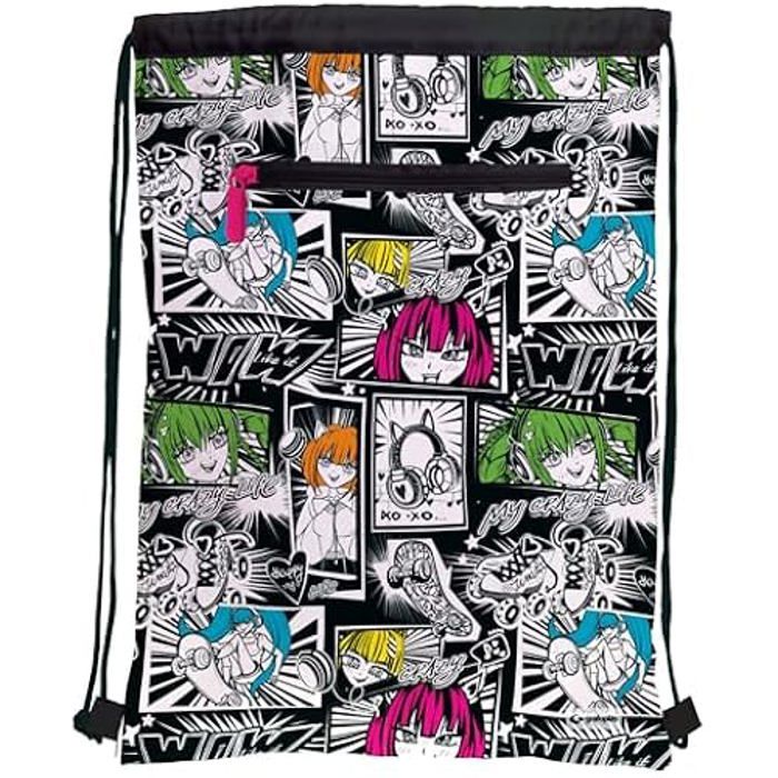 Sac Scolaire - GRAFOPLÁS - Yuku - Noir - 47x36cm - Design Bits&Bobs Pop Up