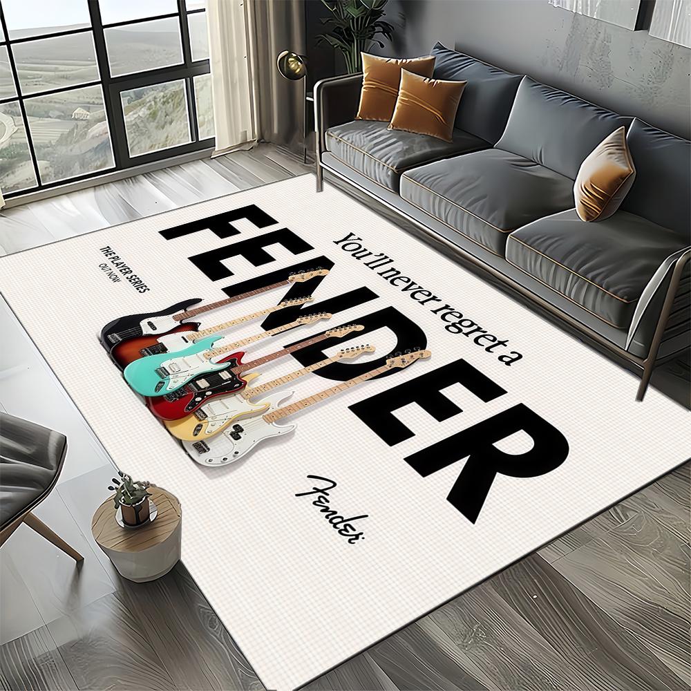 27 Style New 3D Fender Retro Guitar Instruments Music Carpet Rug for Living Room Bedroom Home Sofa Decoration,Non-slip Floor Mat