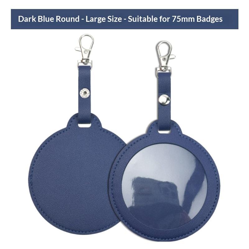 PU Leather Card Holder Cat Ear Design Cute Round Badge Reel For Work Office Travel Luggage Keychain Pendant