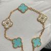 Nuova Versione Bracciale Quadrifoglio Cinque Fiori Agata Rossa Naturale Madreperla Bianca Bracciale da Donna Bracciale Laser